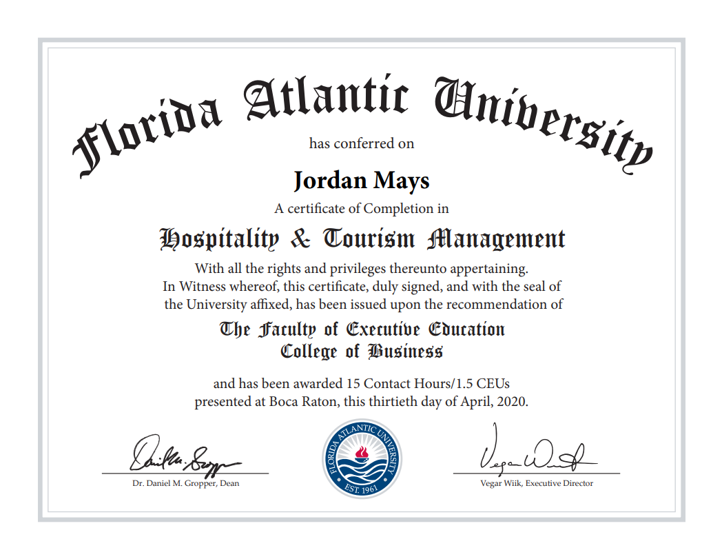 FAU Certification